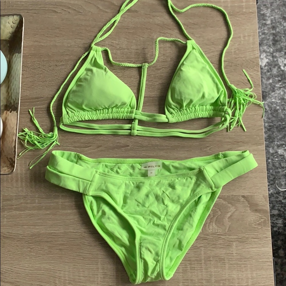 NEVER WORN PILY Q LIME GREEN BIKINI